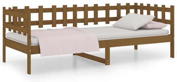 Dnevni ležaj smeđa boja meda 90x200 cm od masivne borovine - Smeđa / 90 x 200 cm