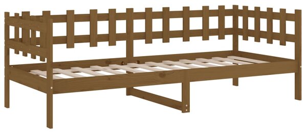 Dnevni ležaj smeđa boja meda 90x200 cm od masivne borovine - Smeđa / 90 x 200 cm