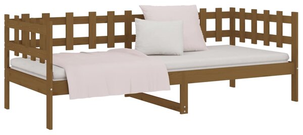Dnevni ležaj smeđa boja meda 90x200 cm od masivne borovine - Smeđa / 90 x 200 cm