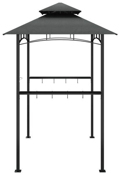 Sjenica za roštilj s policama antracit 240x150x243 cm čelična - Antracitno siva