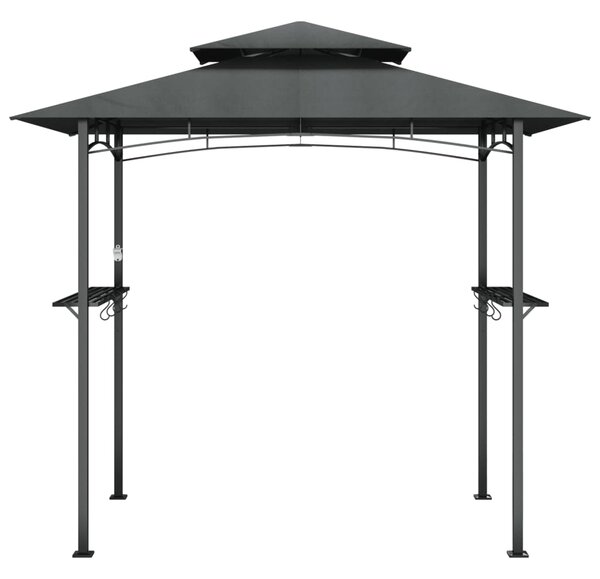 Sjenica za roštilj s policama antracit 240x150x243 cm čelična - Antracitno siva