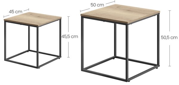 Set od 2 komada konferencijskih stolića QUADRO, dekor hrast sonoma