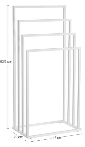 Stalak za ručnike LINESTRO metalni s 4 kraka 93x45cm, bijeli