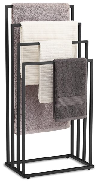 Stalak za ručnike LINESTRO metalni s 4 krakova 93x45cm, crni