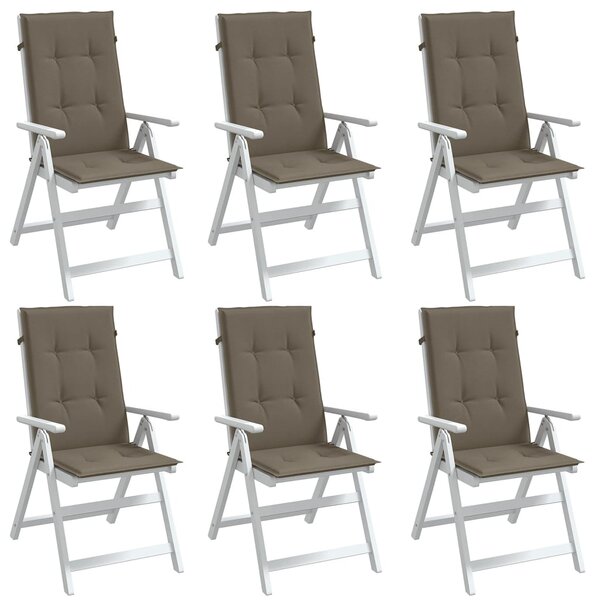 VidaXL Jastuci za stolice 6 kom prošarano smeđesivi 120x50x4cm tkanina