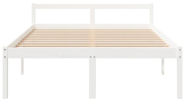 Krevet za starije osobe bijeli 150 x 200 cm bračni od borovine - Bijela / 150 x 200 cm