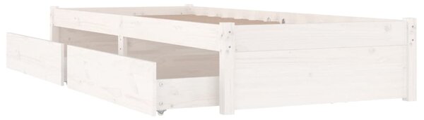 Okvir kreveta s ladicama bijeli 75 x 190 cm mali za jednu osobu - Bijela / 75 x 190 cm