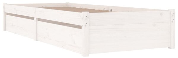 Okvir kreveta s ladicama bijeli 75 x 190 cm mali za jednu osobu - Bijela / 75 x 190 cm