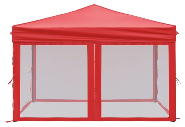 Sklopivi šator za zabave s bočnim zidovima 3 x 3 m crveni - Crvena / 3 x 3 m
