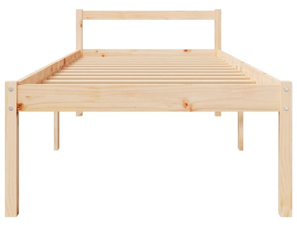 Krevet za starije osobe 90 x 190 cm mali od masivne borovine - Smeđa / 90 x 190 cm