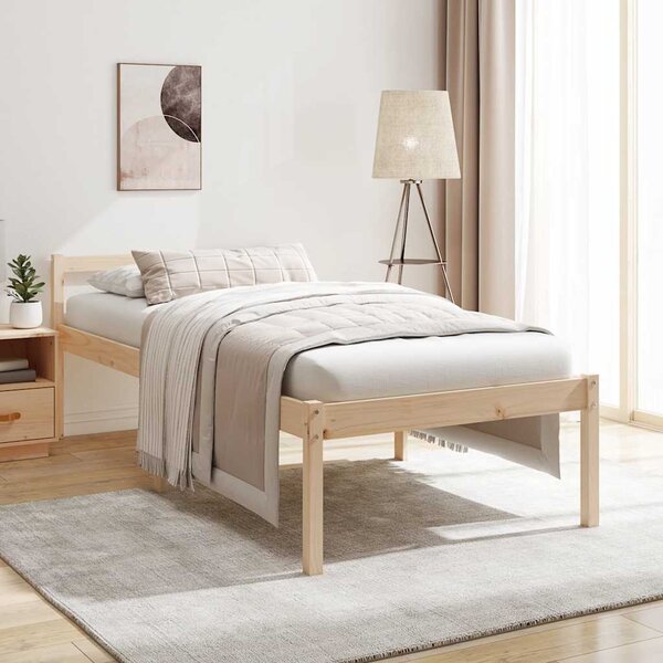 Krevet za starije osobe 90 x 190 cm mali od masivne borovine - Smeđa / 90 x 190 cm