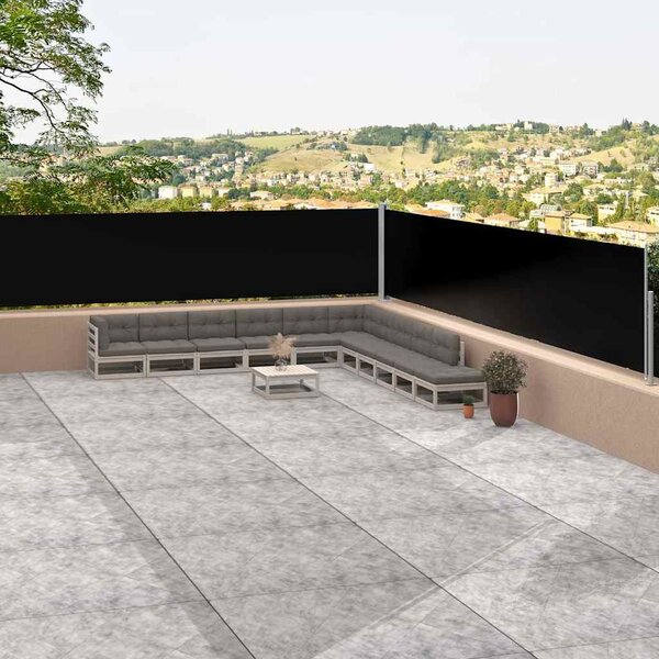 Uvlačiva bočna tenda crna 117 x 1200 cm - Crna / 117 x 1200 cm