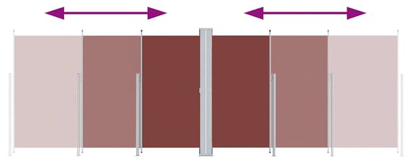 Uvlačiva bočna tenda smeđa 200 x 600 cm - Smeđa / 200 x 600 cm