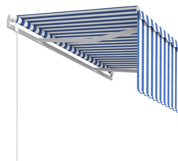 Automatska tenda na uvlačenje s roletom 3 x 2,5 m plavo-bijela - Plava / 3 x 2.5 m