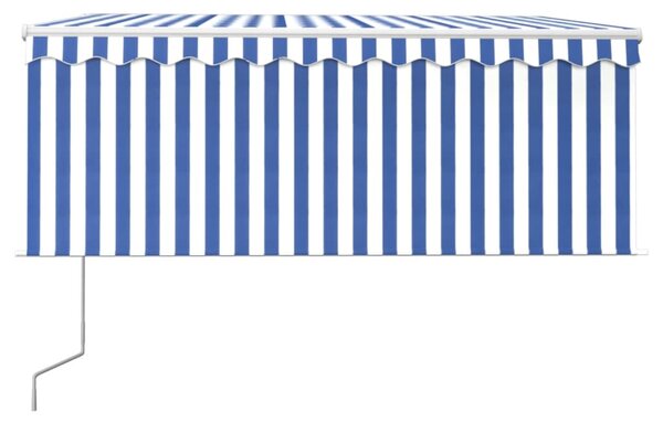 Automatska tenda na uvlačenje s roletom 3 x 2,5 m plavo-bijela - Plava / 3 x 2.5 m