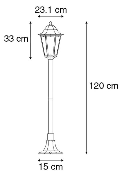Pametni vanjski stojeći fenjer crni 120 cm uklj. WiFi ST64 - New Orleans