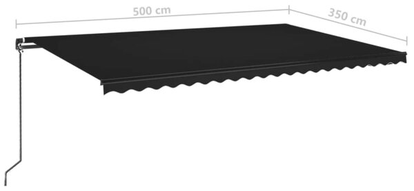 Tenda na ručno uvlačenje s LED svjetlima 500x350 cm antracit - Antracitno siva / 500 x 350 cm