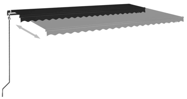 Tenda na ručno uvlačenje s LED svjetlima 500x350 cm antracit - Antracitno siva / 500 x 350 cm