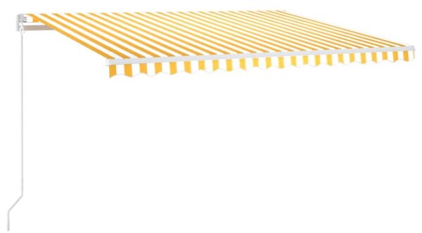Tenda na ručno uvlačenje 450 x 300 cm žuto-bijela - Žuta / 450 x 300 cm