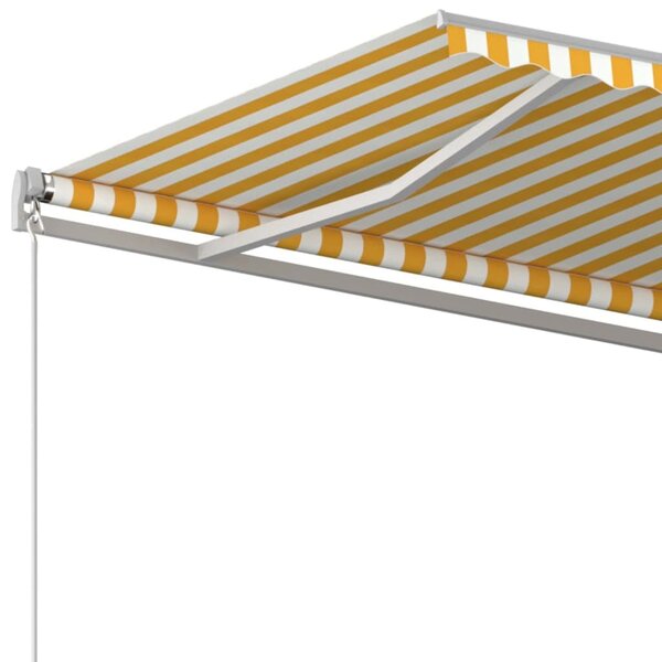 Tenda na ručno uvlačenje 450 x 300 cm žuto-bijela - Žuta / 450 x 300 cm