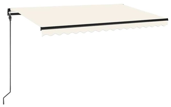 Tenda na ručno uvlačenje s LED svjetlom 450 x 300 cm krem - Krema / 450 x 300 cm