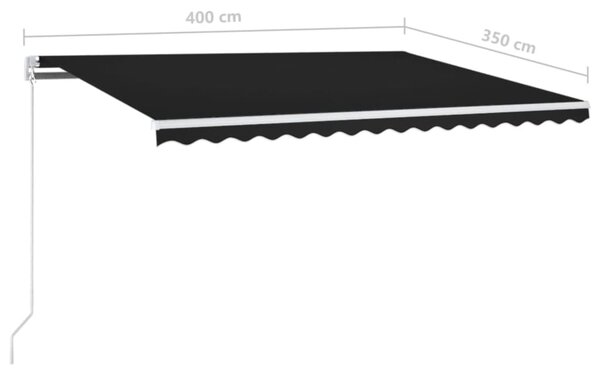 Tenda na ručno uvlačenje 400 x 350 cm antracit - Antracitno siva / 400 x 350 cm