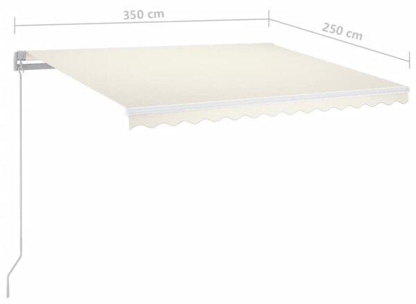 Tenda na ručno uvlačenje 350 x 250 cm krem - Krema / 350 x 250 cm