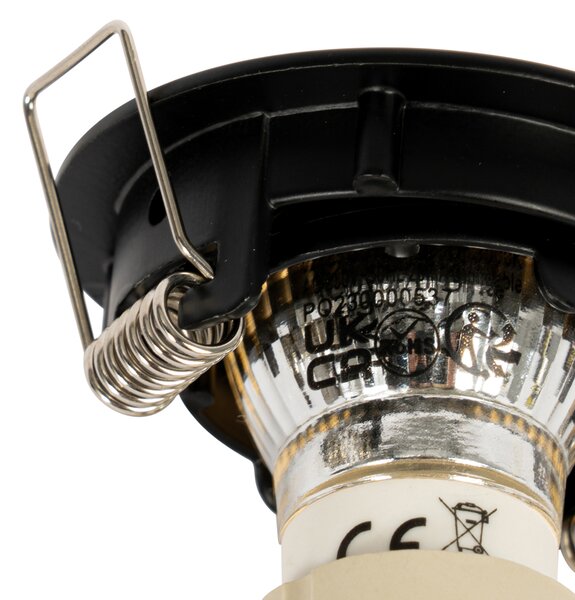 Set od 12 crnih ugradbenih reflektora GU10 35 mm - Edu