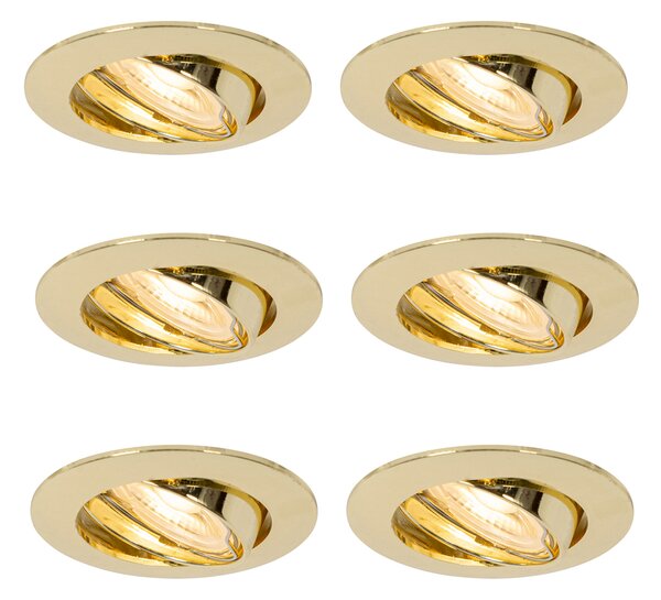 Set od 6 ugradbenih reflektora mesing GU10 35 mm - Edu