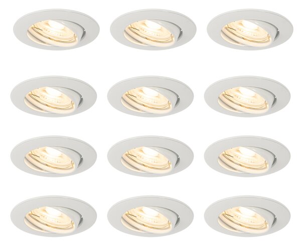 Set od 12 ugradbenih reflektora bijeli GU10 35 mm - Edu
