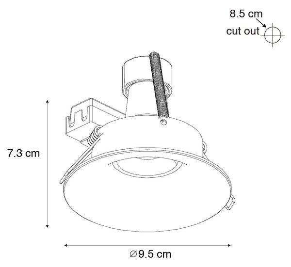 Set od 6 ugradbenih reflektora bijeli GU10 50 mm - Gijs
