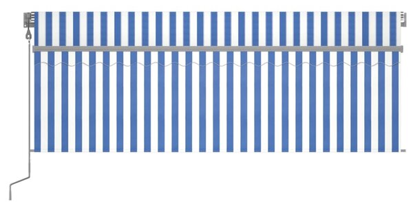 Automatska tenda na uvlačenje s roletom 4,5 x 3 m plavo-bijela - Plava / 4.5 x 3 m