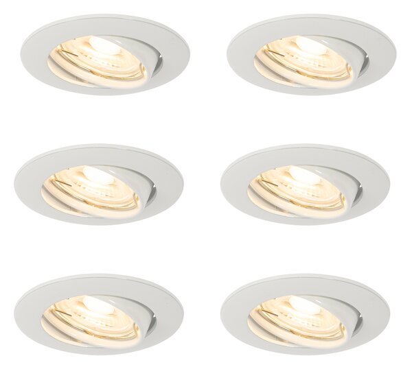 Set od 6 ugradbenih reflektora bijeli GU10 35 mm - Edu