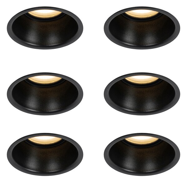Set od 6 crnih ugradbenih reflektora GU10 50 mm IP44 - Dept