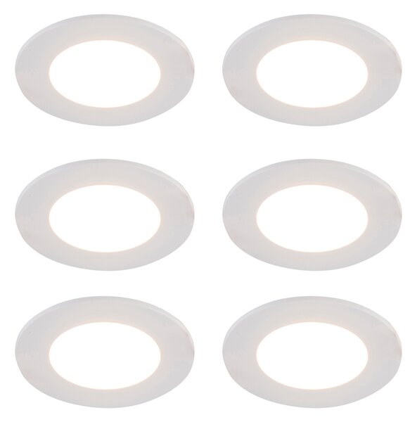 Set od 6 ugradbenih reflektora bijeli uključujući Dim to Warm LED 7W IP65 - Blanca