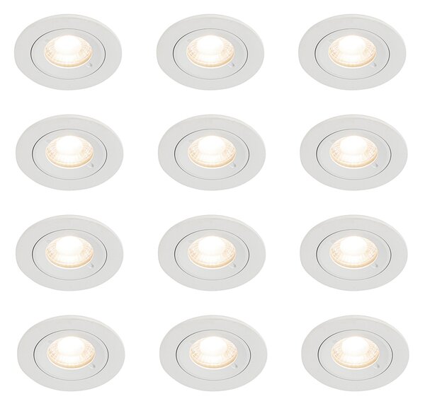 Set od 12 ugradbenih reflektora bijelih okruglih GU10 50 mm IP44 - Xena