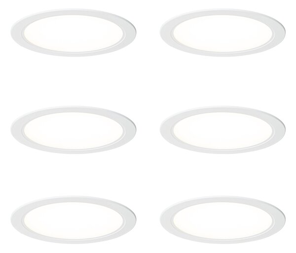 Set od 6 ugradbenih reflektora bijeli 14,5 cm uklj. LED podesiv u Kelvinu s dip prekidačem - Stephanie