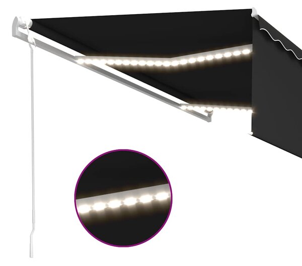 Automatska tenda s roletom i senzorom LED 5 x 3 m antracit - Antracitno siva / 5 x 3 m