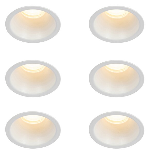 Set od 6 ugradbenih reflektora bijeli GU10 35 mm IP44 - Dept