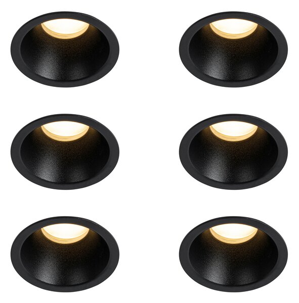 Set od 6 crnih ugradbenih reflektora GU10 35 mm IP44 - Dept