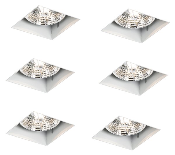 Set od 6 ugradbenih reflektora bijeli GU10 70 mm bez okvira - Oneon