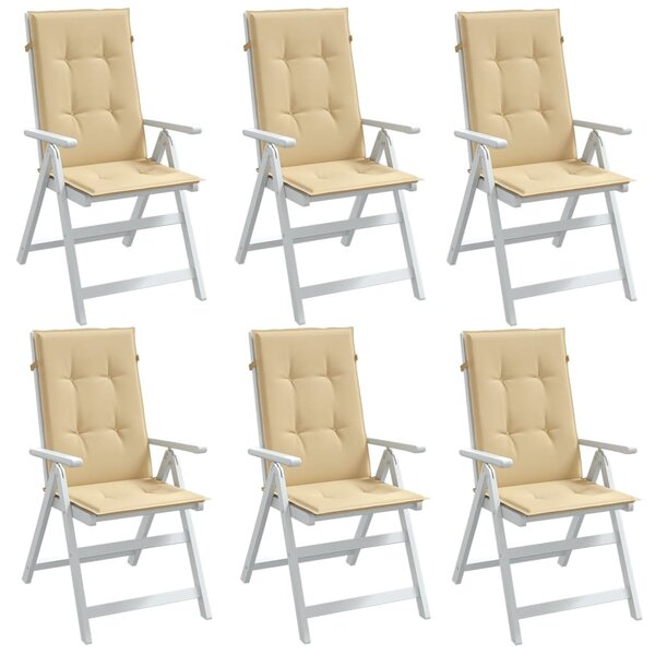 VidaXL Jastuci za stolice 6 kom prošarano bež 120x50x4 cm od tkanine