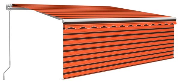 Tenda na ručno uvlačenje s roletom 4 x 3 m narančasto-smeđa - Šarena / 4 x 3 m