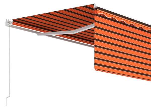Tenda na ručno uvlačenje s roletom 4 x 3 m narančasto-smeđa - Šarena / 4 x 3 m