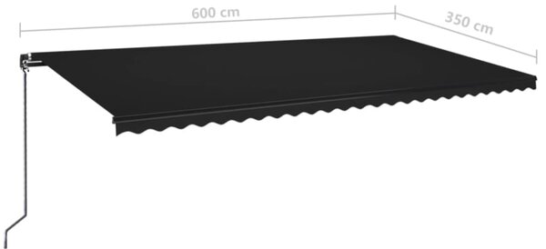 Tenda na ručno uvlačenje 600 x 350 cm antracit - Antracitno siva / 600 x 350 cm