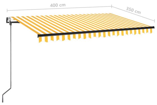 Tenda na automatsko uvlačenje 400 x 350 cm žuto-bijela - Žuta / 400 x 350 cm