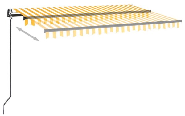 Tenda na automatsko uvlačenje 400 x 350 cm žuto-bijela - Žuta / 400 x 350 cm