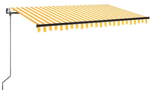 Tenda na automatsko uvlačenje 400 x 350 cm žuto-bijela - Žuta / 400 x 350 cm