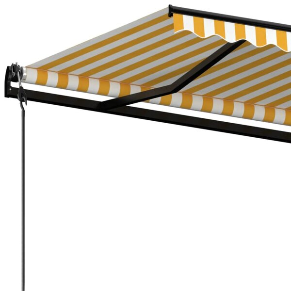 Tenda na automatsko uvlačenje 400 x 350 cm žuto-bijela - Žuta / 400 x 350 cm