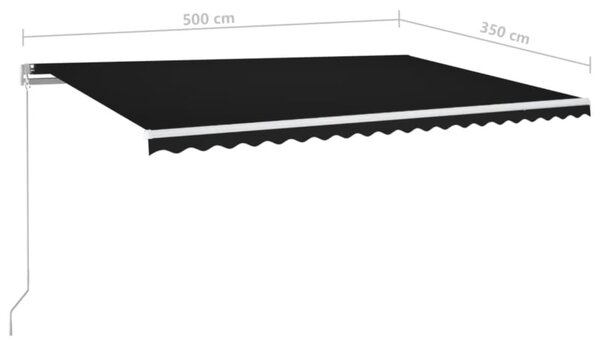 Tenda na ručno uvlačenje 500 x 350 cm antracit - Antracitno siva / 500 x 350 cm